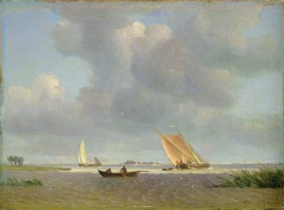 A fresh breeze on the Elbe, c.1830 by Adolf Vollmer